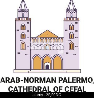 Italie, Arabnorman Palermo, Cathédrale de Cefal Voyage repère illustration vecteur Illustration de Vecteur