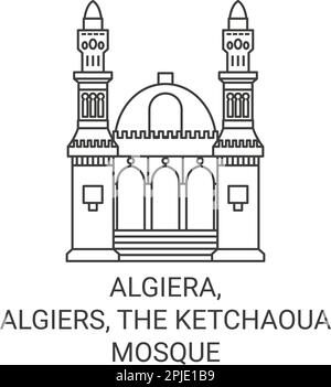 Algiera, Alger, la mosquée Ketchaoua voyage illustration vectorielle Illustration de Vecteur