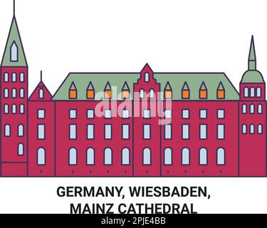 Allemagne, Wiesbaden, cathédrale de Mayence voyage illustration vectorielle Illustration de Vecteur