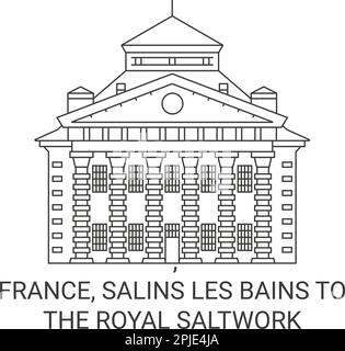 France, Salins les bains à l'illustration vectorielle du voyage Royal Saltwork Illustration de Vecteur