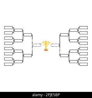 Ensemble de Bracket sport Tournament, signe d'événement d'élimination vide, illustration du vecteur de match de jeu . Illustration de Vecteur