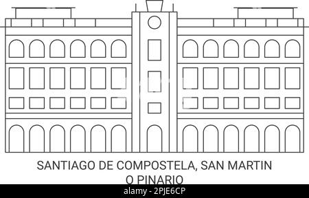 Espagne, Saint-Jacques-de-Compostelle, San Martin Pinario voyage illustration vectorielle Illustration de Vecteur