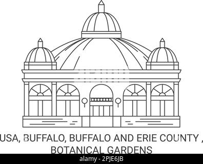 Etats-Unis, Buffalo, Buffalo et Erie County , Botanical Gardens Voyage illustration vecteur de repère Illustration de Vecteur