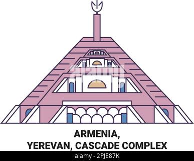 Arménie, Erevan, Cascade complexe Voyage repère illustration vecteur Illustration de Vecteur