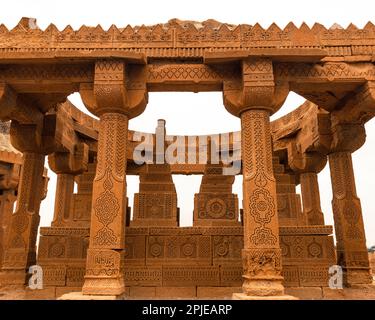 Pakistan Karachi Pakistan 2019, tombes chaukhandi comme la nécropole de makli à Sindh, un cimetière vieux de centaines d'années, cimetière de chaukhandi, points de repère Banque D'Images