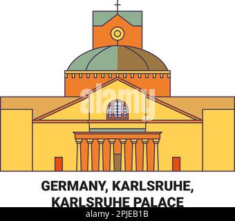 Allemagne, Karlsruhe, Karlsruhe Palace voyage illustration vectorielle Illustration de Vecteur