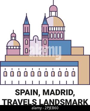 Espagne, Madrid, Voyages Landsmark voyage illustration vecteur Illustration de Vecteur