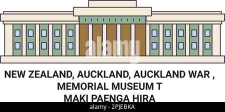 Nouvelle-Zélande, Auckland, Auckland War , Memorial Museum Tmaki Paenga hira Voyage illustration vectorielle Illustration de Vecteur