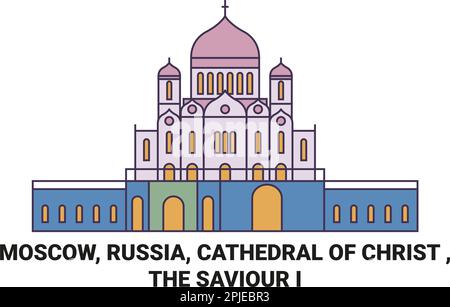 Russie, Moscou, Cathédrale du Christ , le Sauveur que je voyage illustration vectorielle historique Illustration de Vecteur