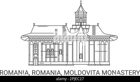 Roumanie, Roumanie, Monastère moldvita voyage illustration vectorielle Illustration de Vecteur