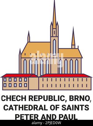 République de CHECH, Brno, Cathédrale des Saints Pierre et Paul Voyage illustration vectorielle Illustration de Vecteur