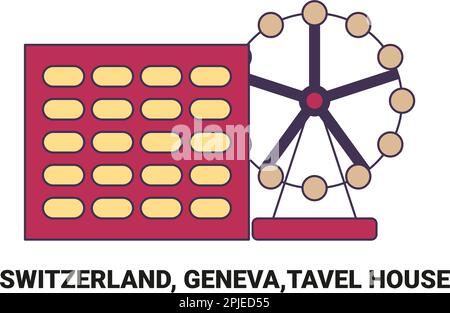 Suisse, Genève, Maison de Tavel, illustration vectorielle de voyage Illustration de Vecteur