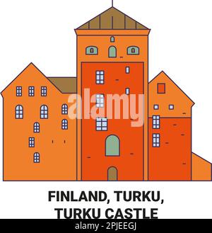 Finlande, Turku, Turku Castle voyage illustration vectorielle Illustration de Vecteur