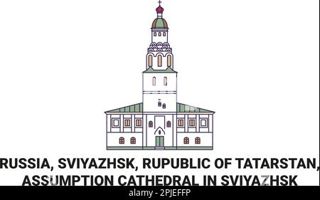 Russie, Sviyazhsk, Rupublic du Tatarstan, Assomption Cathédrale à Sviyazhsk Voyage repère illustration vecteur Illustration de Vecteur