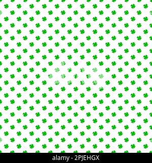 Motif sans couture de feuilles de trèfle vertes à quatre feuilles sur fond blanc Banque D'Images