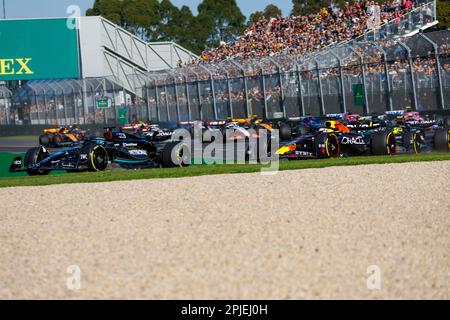 Melbourne, Australie. 02nd avril 2023. 2nd avril 2023 : circuit du Grand Prix de Melbourne, Melbourne, Victoria, Australie : Grand Prix de Formule 1 d'Australie : jour de la course : début de la course crédit : action plus Sports Images/Alamy Live News Banque D'Images