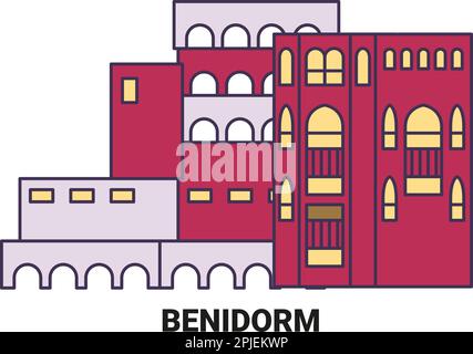 Espagne, Benidorm voyage illustration vecteur Illustration de Vecteur
