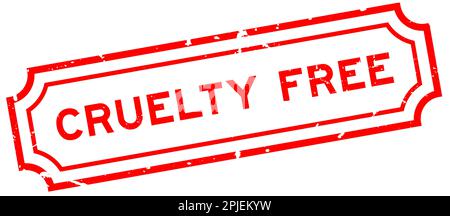 Grunge rouge cruauté sans mot caoutchouc cachet sur fond blanc Illustration de Vecteur