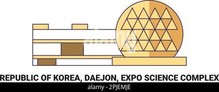 République de Corée, Daejon, Expo Science Complex Voyage repère illustration vectorielle Illustration de Vecteur