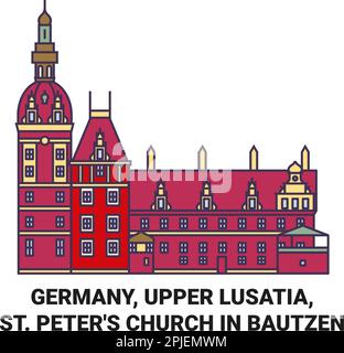 Allemagne, haute Lusatia, St. L'église de Pierre dans Bautzen Voyage repère illustration du vecteur Illustration de Vecteur