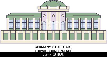 Allemagne, Stuttgart, Ludwigsburg Palace voyage illustration vectorielle Illustration de Vecteur