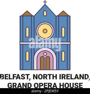 Irlande du Nord, Belfast, Grand Opera House illustration vectorielle de voyage Illustration de Vecteur