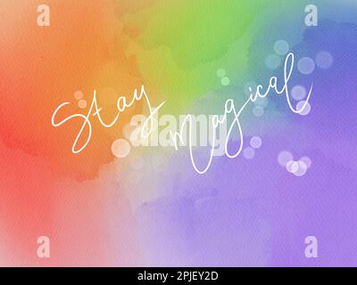 Couleurs arc-en-ciel tendres blob aquarelle, technique de lavage. Coloration de gradient horizontale colorée pour le design lgbt, isolée sur fond blanc. Coloré Banque D'Images