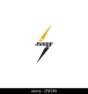 Logo ou icône Lightning et Number 7 Illustration de Vecteur