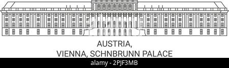 Autriche, Vienne, le château de Schnbrunn voyage illustration vectorielle Illustration de Vecteur