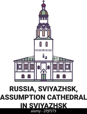 Russie, Sviyazhsk, Assomption Cathédrale à Sviyazhsk Voyage repère illustration vecteur Illustration de Vecteur