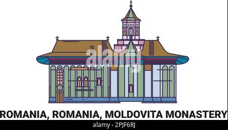 Roumanie, Roumanie, Monastère moldvita voyage illustration vectorielle Illustration de Vecteur