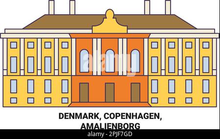 Danemark, Copenhague, Amalienborg voyage illustration vecteur Illustration de Vecteur