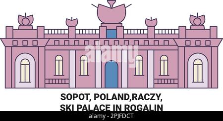 Pologne, Sopot, Raczy, ski Palace à Rogalin Voyage repère illustration vecteur Illustration de Vecteur