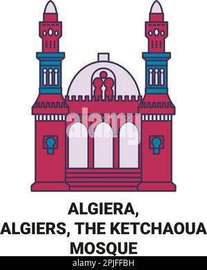 Algiera, Alger, la mosquée Ketchaoua voyage illustration vectorielle Illustration de Vecteur