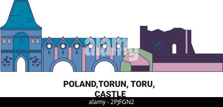 Pologne, Torun, Toru, Château Voyage repère illustration vecteur Illustration de Vecteur