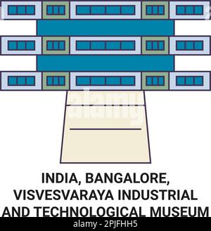 Inde, Bangalore, Musée industriel et technologique de Visvesvaraya Voyage illustration vectorielle Illustration de Vecteur