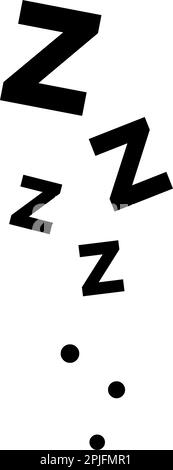 ZZZ SLEEP Snore texte vecteur icône isolée sur fond blanc. Illustration de Vecteur