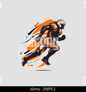 illustration du vecteur de silhouette du joueur de football. Silhouette d'un joueur de football américain. Illustration du vecteur joueur de rugby. Illustration du vecteur du joueur sportif Illustration de Vecteur