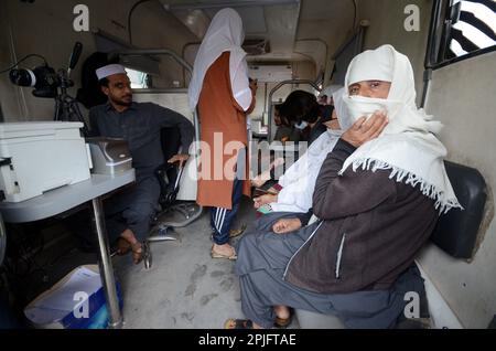 Peshawar, Pakistan. 31st mars 2023. L'enregistrement de la carte des transgenres a lieu à NADRA venin, à l'Iqbal Plaza de Peshawar. Pour mieux faire connaître l'enregistrement des personnes transgenres, l'autorité a lancé la campagne nationale "les droits trans sont des droits de l'homme". À l'occasion de la Journée internationale des droits de l'homme, l'autorité nationale de base de données et d'enregistrement (NADRA), qui fait partie d'un segment marginalisé de la société, a lancé vendredi une campagne d'enregistrement pour les personnes transgenres. De plus, le registre national a enregistré jusqu'à présent jusqu'à 5 626 personnes transgenres qui ont opté pour Banque D'Images