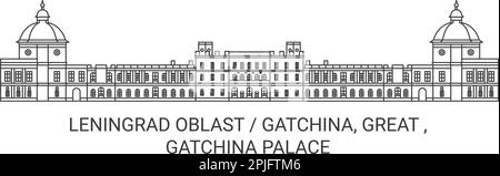 Russie, Gatchina, Grand , Gatchina Palace voyage illustration du vecteur de repère Illustration de Vecteur