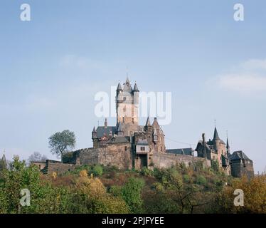 Allemagne. Rhénanie. Vallée de la Moselle. Château de Cochem. Banque D'Images