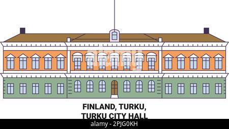 Finlande, Turku, Turku City Hall voyage illustration vectorielle Illustration de Vecteur