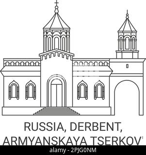 Russie, Derbent, Armyanskaya Tserkov, illustration du vecteur de voyage Illustration de Vecteur