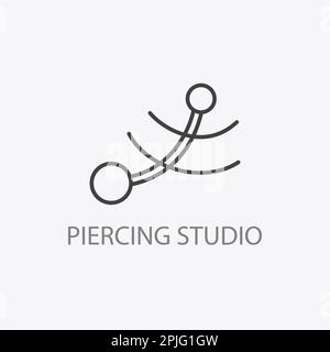 Logo du studio de perçage. Icône de point de rencontre minimal pour les bijoux Illustration de Vecteur