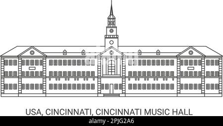 USA, Cincinnati, Cincinnati Music Hall, illustration vectorielle de voyage Illustration de Vecteur