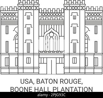 Etats-Unis, Baton Rouge, Boone Hall Plantation voyage illustration vectorielle Illustration de Vecteur