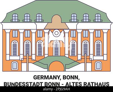 Allemagne, Bonn, Bundesstadt Bonn Altes Rathaus voyage illustration du vecteur de repère Illustration de Vecteur