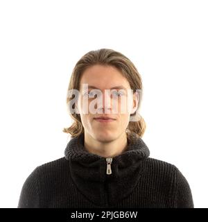 Portrait de jeune homme aux cheveux longs Banque D'Images