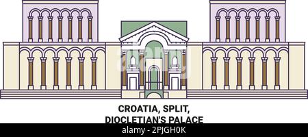 Croatie, Split, le palais de Dioclétien voyage illustration vecteur de repère Illustration de Vecteur