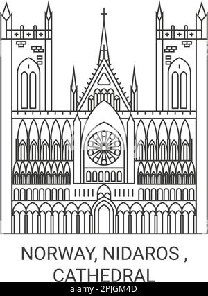 Norvège, Nidaros , Cathedral Voyage repère illustration vecteur Illustration de Vecteur